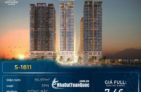 Căn hộ trực diện biển dự án NEWTOWN DIAMOND ĐÀ NẴNG 3PN GIÁ 7.46 TỶ